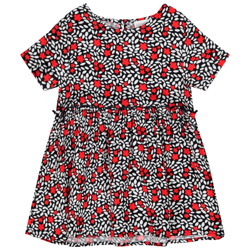 Short-sleeved floral tunic for girl