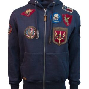 Mens Hooded Jacket With Patch Details